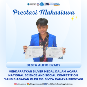 Read more about the article Mahasiswa PBI Desta Alifio Dzaky Raih Silver Medal di National Science and Social Competition