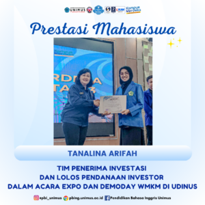 Read more about the article Tanalina Arifah, Mahasiswa PBI, Raih Pendanaan Investor dalam Program Wirausaha Merdeka Kampus Merdeka