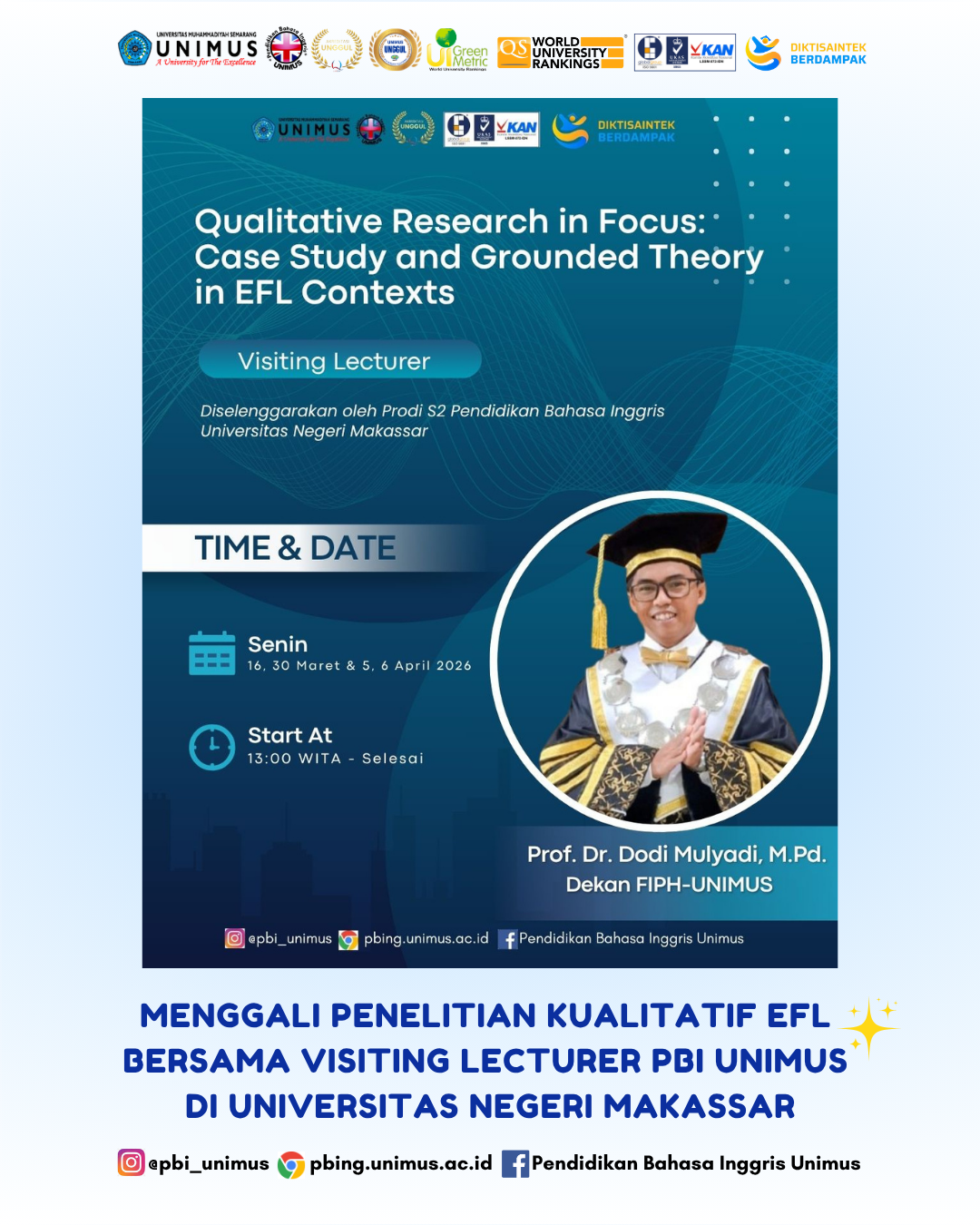 Read more about the article UNM dan UNIMUS Perkuat Jejaring Akademik melalui Visiting Lecturer Bidang EFL Research