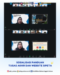 Read more about the article PBI UNIMUS Gelar Sosialisasi Panduan Tugas Akhir dan Sistem Pembimbingan Secara Daring