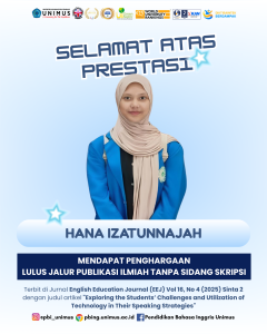 Read more about the article Hana Izatunnajah Lulus Melalui Jalur Publikasi Ilmiah di Jurnal SINTA 2