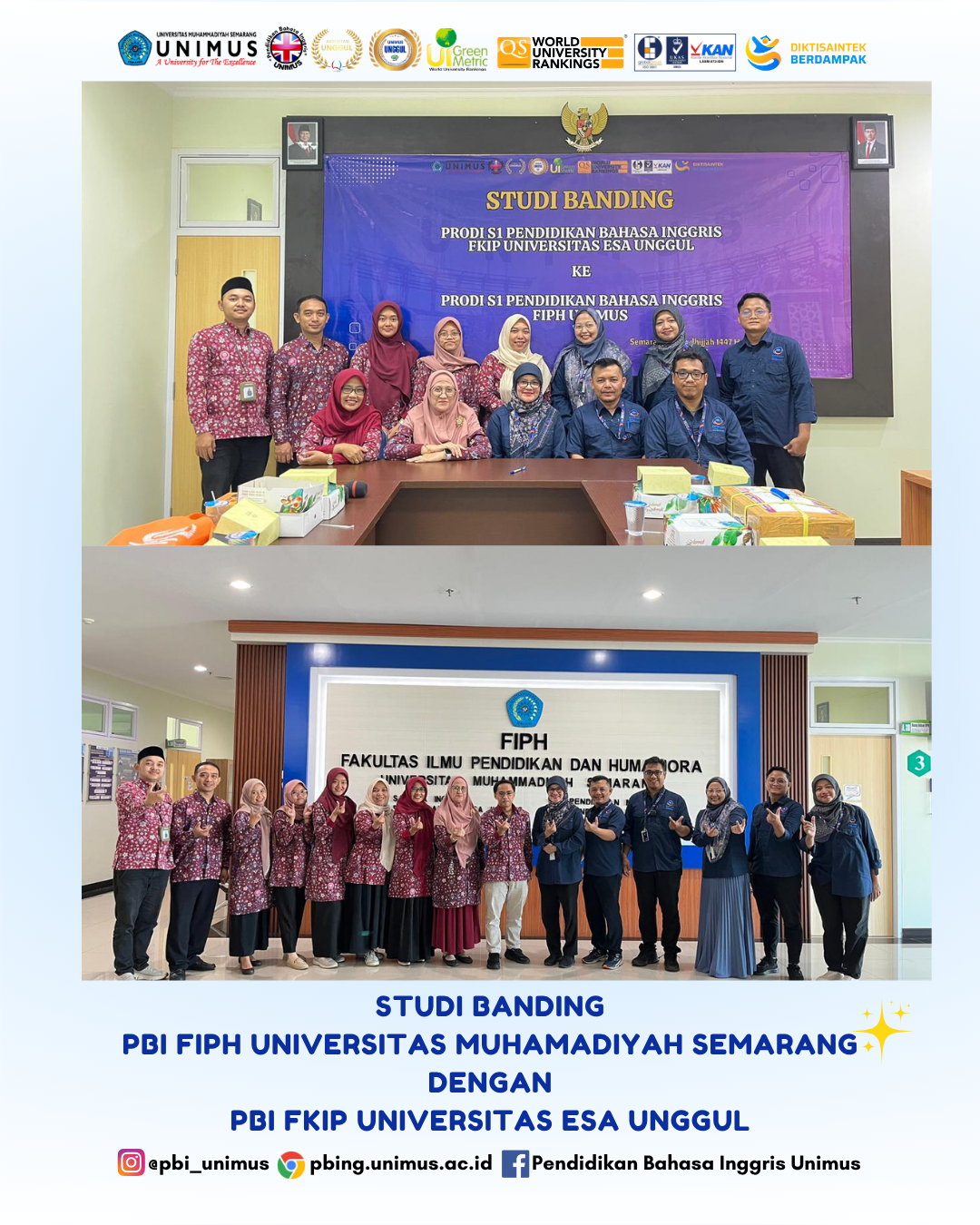 Read more about the article Studi Banding PBI FIPH Unimus dan PBI FKIP Universitas Esa Unggul Jakarta Berlangsung Lancar