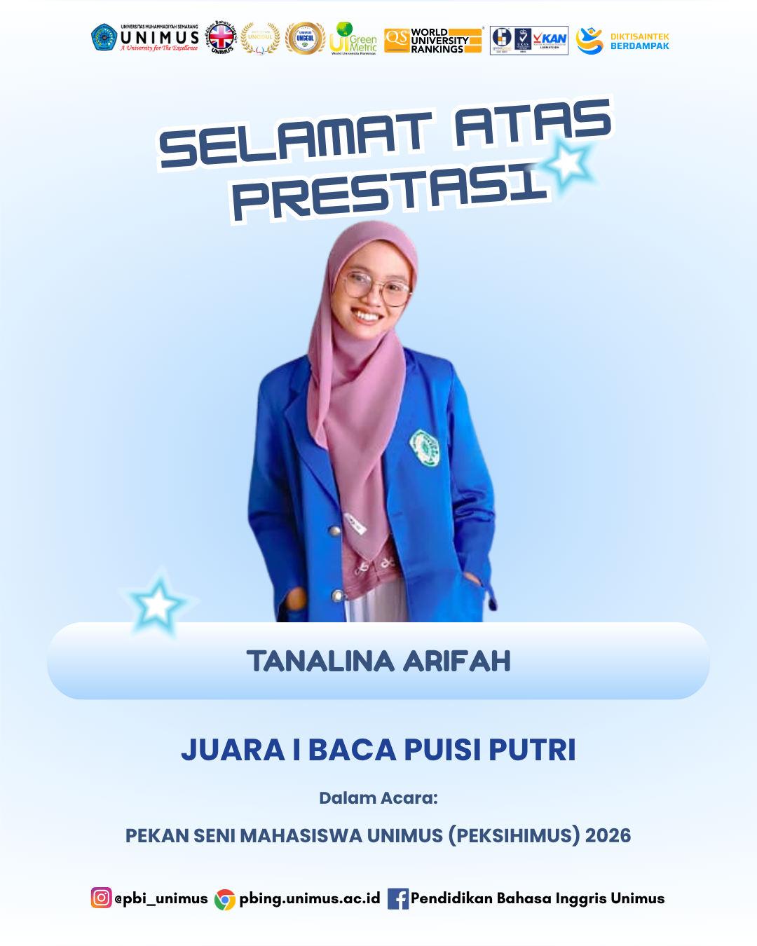 Read more about the article Tanalina Arifah berhasil menjadi Juara 1 Baca Puisi Putri