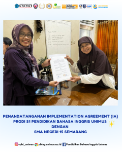 Read more about the article Prodi S1 PBI UNIMUS dan SMA Negeri 15 Semarang Resmi Tandatangani Implementation Agreement