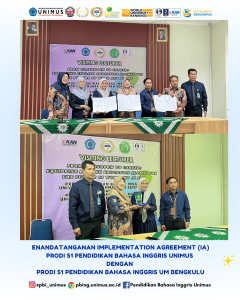 Read more about the article Prodi S1 Pendidikan Bahasa Inggris UNIMUS Jalin Kerja Sama melalui Penandatanganan Implementation Agreement dengan Universitas Muhammadiyah Bengkulu