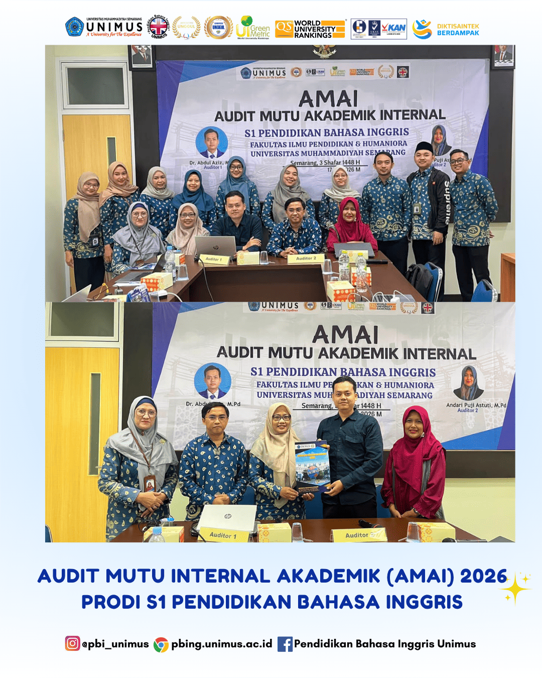 Audit Mutu Akademik Internal Program Studi S1 Pendidikan Bahasa Inggris Tahun 2026 Berjalan Lancar