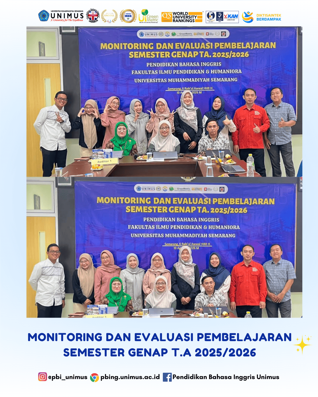 Read more about the article Monitoring dan Evaluasi Pembelajaran Semester Genap 2025/2026, PBI UNIMUS Dorong Peningkatan Mutu Akademik